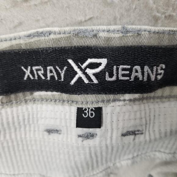 XRAY Jeans Shorts Mens 36 Gray Camo Denim Moto Biker Stretch Ribbed Five Pocket - Picture 15 of 16